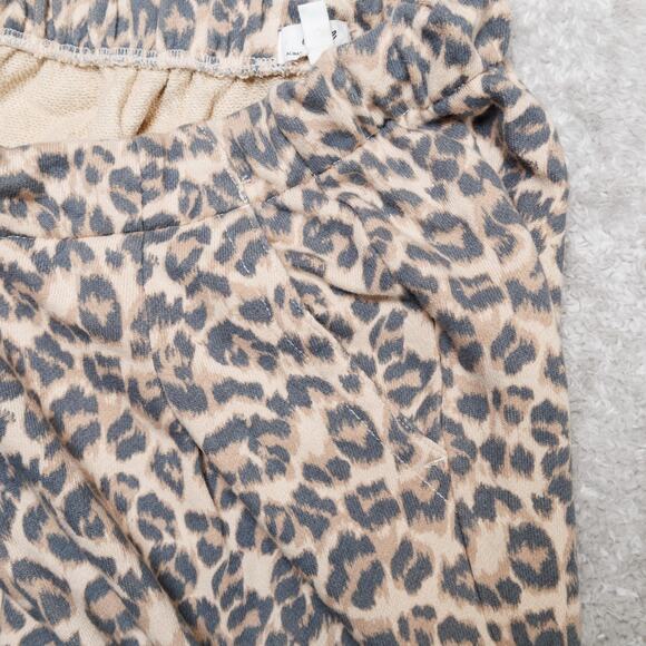 American Eagle Aerie Leopard Print New Heights Fleece Trousers Womens Size M - Picture 9 of 13